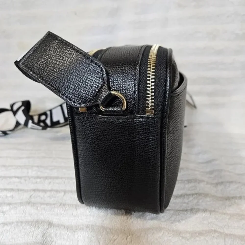 NEW! KARL LAGERFELD PARIS Maybelle Crossbody Logo Camera Bag | BLACK